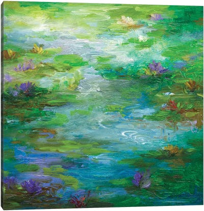 Water Lily Pond I Canvas Art Print - Water Lilies Collection