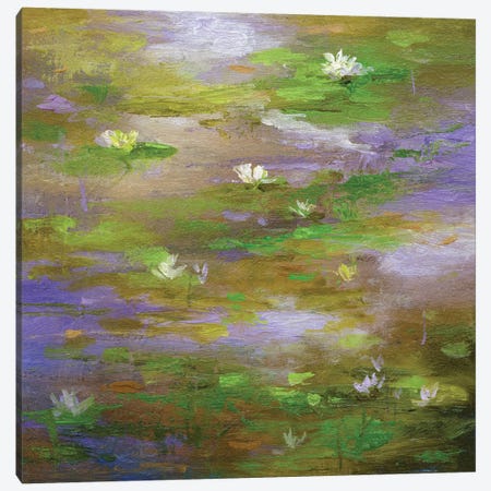 Water Lily Pond III Canvas Print #SHE58} by Sheila Finch Canvas Art