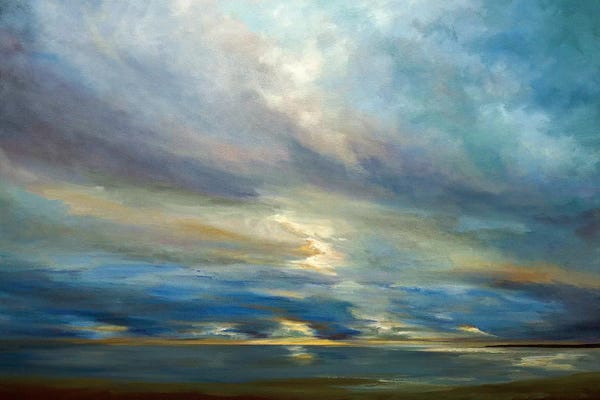 Large Art for Bathroom - Canvas Prints: Clouds On The Bay I by Sheila Finch