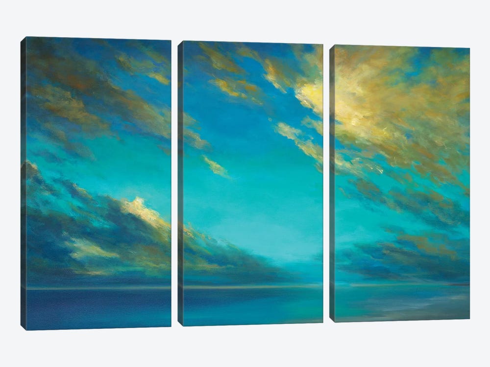 Coastal Cloudscape by Sheila Finch 3-piece Canvas Print