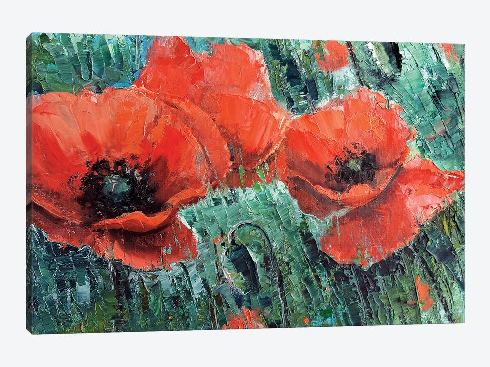 Red Poppies by Lana Shamshurina 1-piece Canvas Wall Art