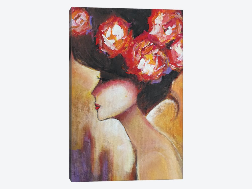 Lady With Roses by Lana Shamshurina 1-piece Canvas Art Print