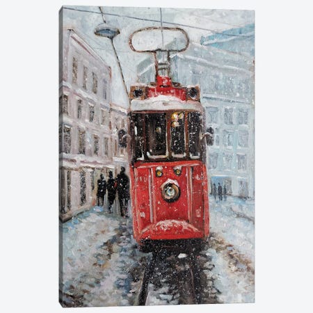 Winter Tram Canvas Print #SHH26} by Lana Shamshurina Canvas Art Print