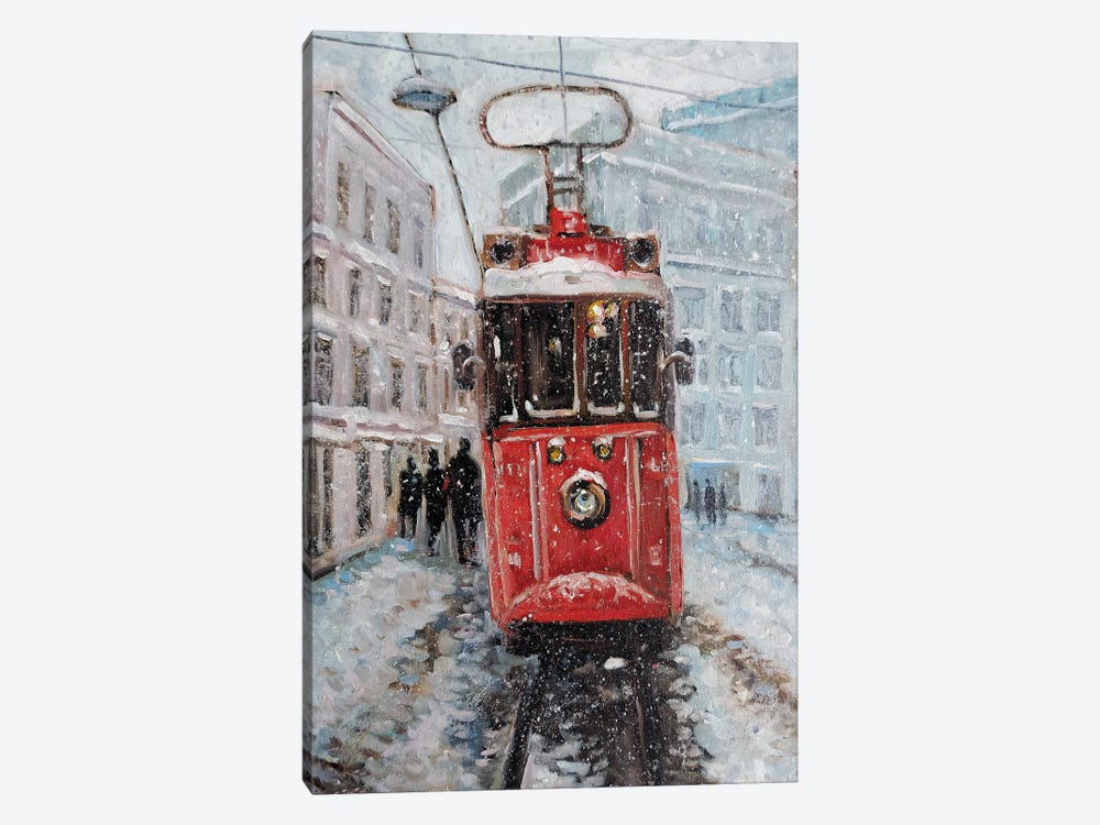 Winter Tram by Lana Shamshurina 1-piece Canvas Art