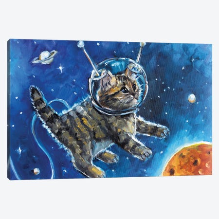 Kitten In The Space Canvas Print #SHH2} by Lana Shamshurina Canvas Artwork