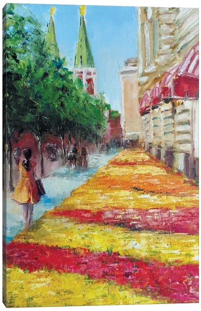Red Square Canvas Art Print - Lana Shamshurina
