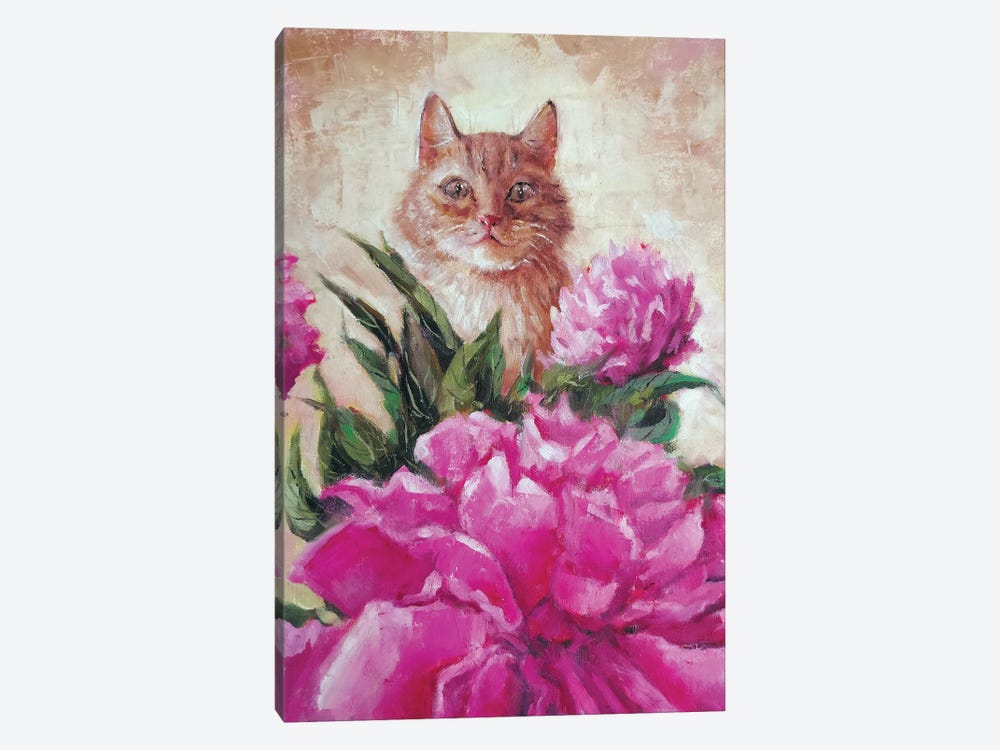 Peonies For Cat by Lana Shamshurina 1-piece Canvas Wall Art
