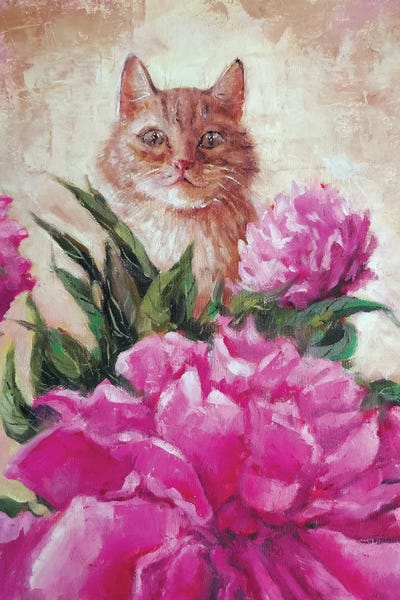 Lana Shamshurina: Peonies For Cat by Lana Shamshurina
