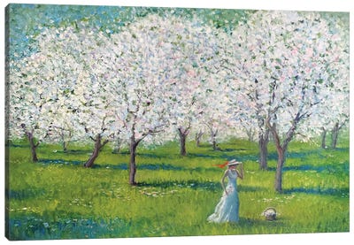 Cherry Garden Canvas Art Print - Cherry Tree Art