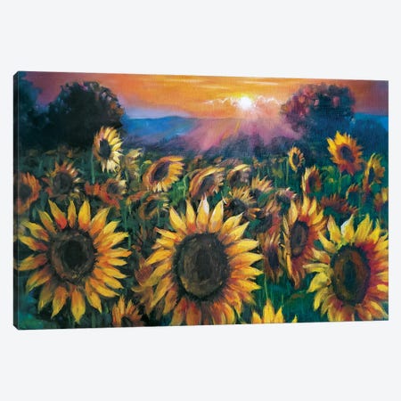 Sunflowers Field Canvas Print #SHH41} by Lana Shamshurina Canvas Art