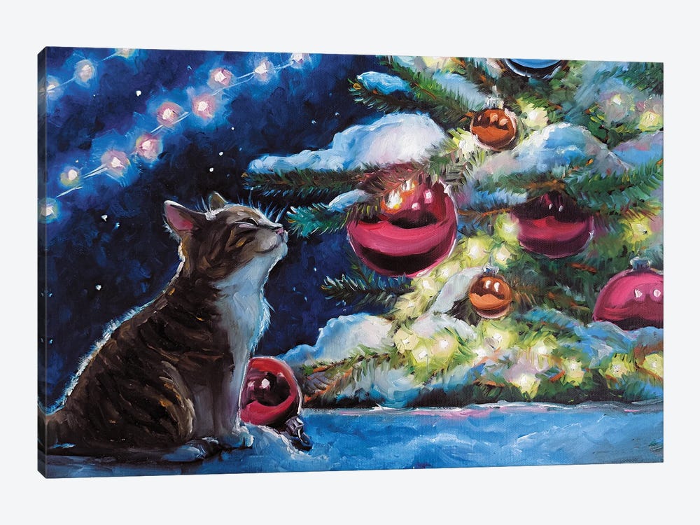 Christmas Kitten II by Lana Shamshurina 1-piece Canvas Art Print