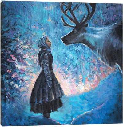 Hello, Gerda! Canvas Art Print - Reindeer Art