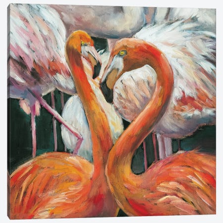 Couple Of Flamingos Canvas Print #SHH47} by Lana Shamshurina Art Print