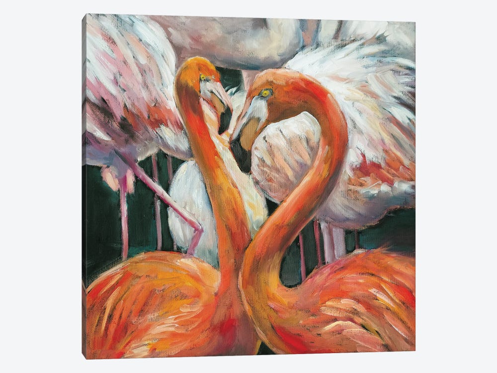 Couple Of Flamingos by Lana Shamshurina 1-piece Canvas Art Print