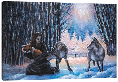 Running With The Wolves Canvas Art Print - Lana Shamshurina