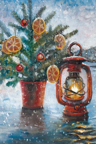 Vintage Christmas: Old Lantern by Lana Shamshurina