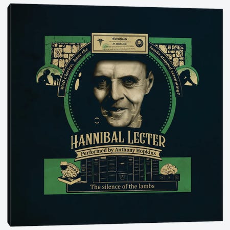 Hannibal Lecter Canvas Print #SHI15} by Shinewall Canvas Print