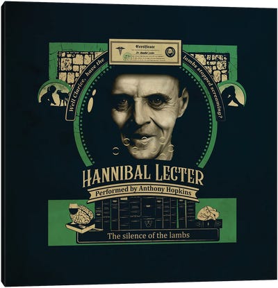 Hannibal Lecter Canvas Art Print - Anthony Hopkins