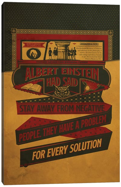 Einstein Quotes Canvas Art Print - Motivational