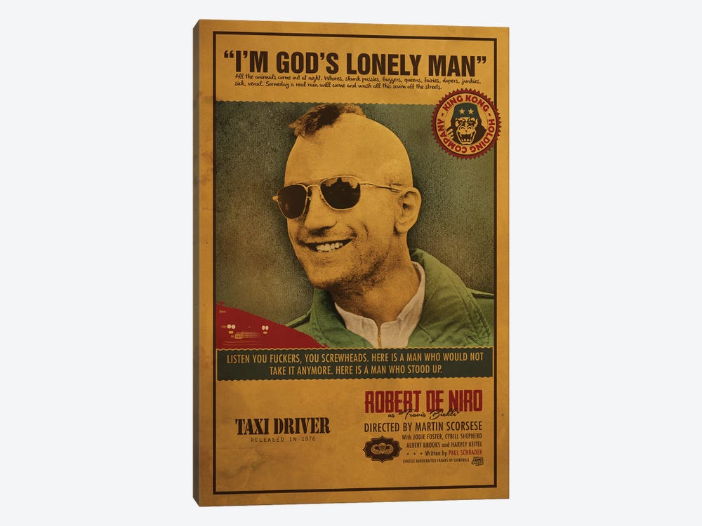 Taxi Driver CANVAS Framed Glossy with Metal Hanger Various Sizes 