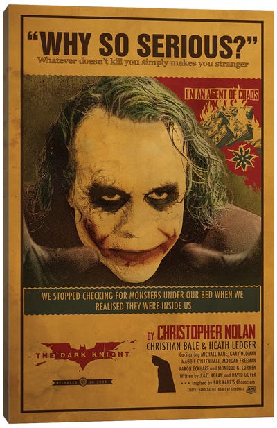 Joker Canvas Art Print - Vintage Movie Posters