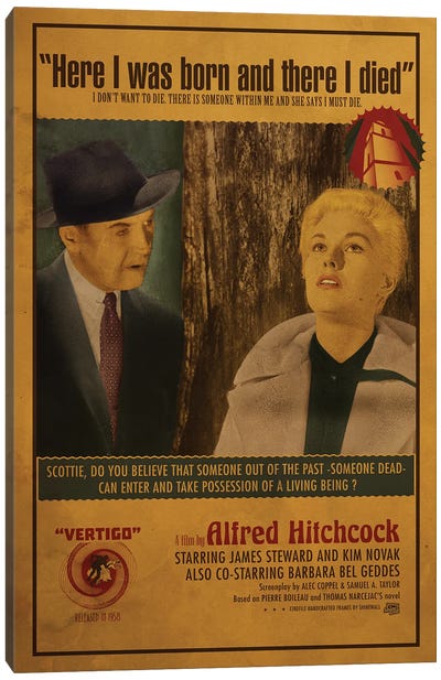 Vertigo Canvas Art Print - Vintage Movie Posters