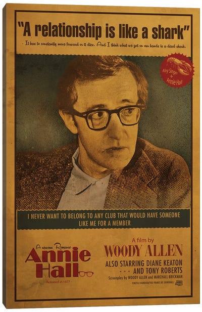Woody Allen Canvas Art Print - Romance Movie Art
