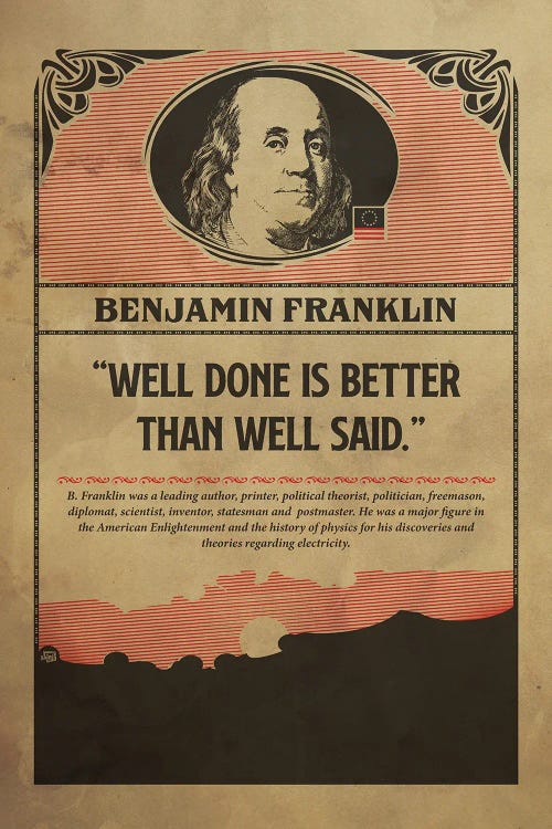 Benjamin Franklin Retro Poster