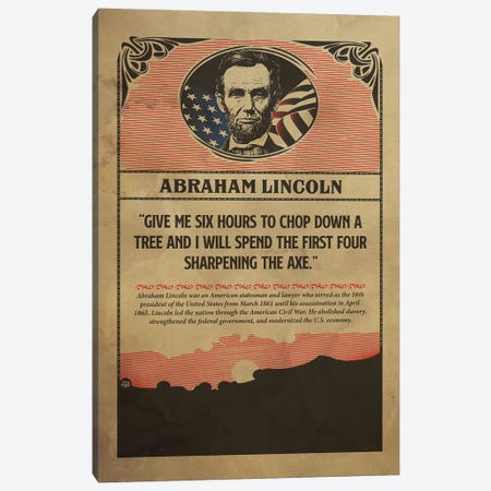 Lincoln Poster Canvas Print #SHI47} by Shinewall Canvas Art