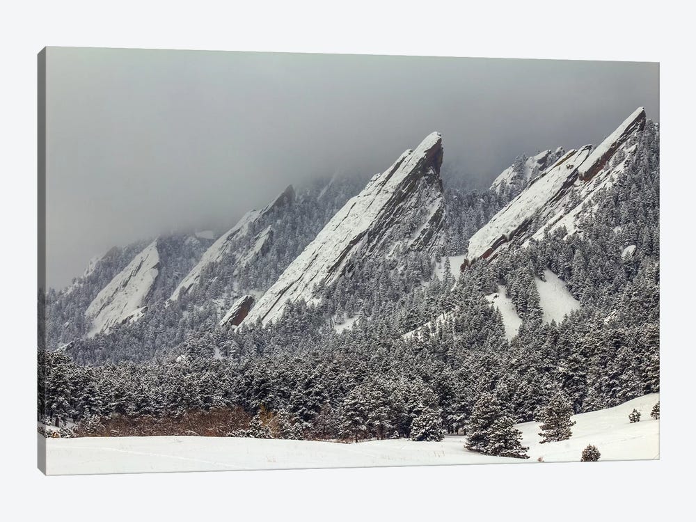 Snow On The Flatirons by Bill Sherrell 1-piece Canvas Art