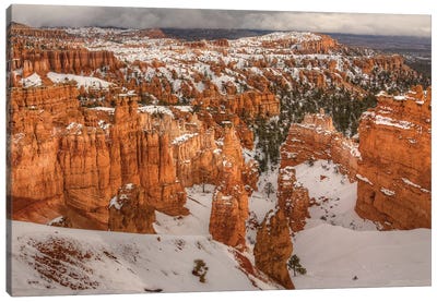 Storm Brewing Over Bryce Canyon Canvas Art Print - Bill Sherrell