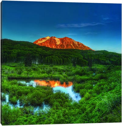 Sunrise At East Beckwith Mountain Canvas Art Print - Marsh & Swamp Art