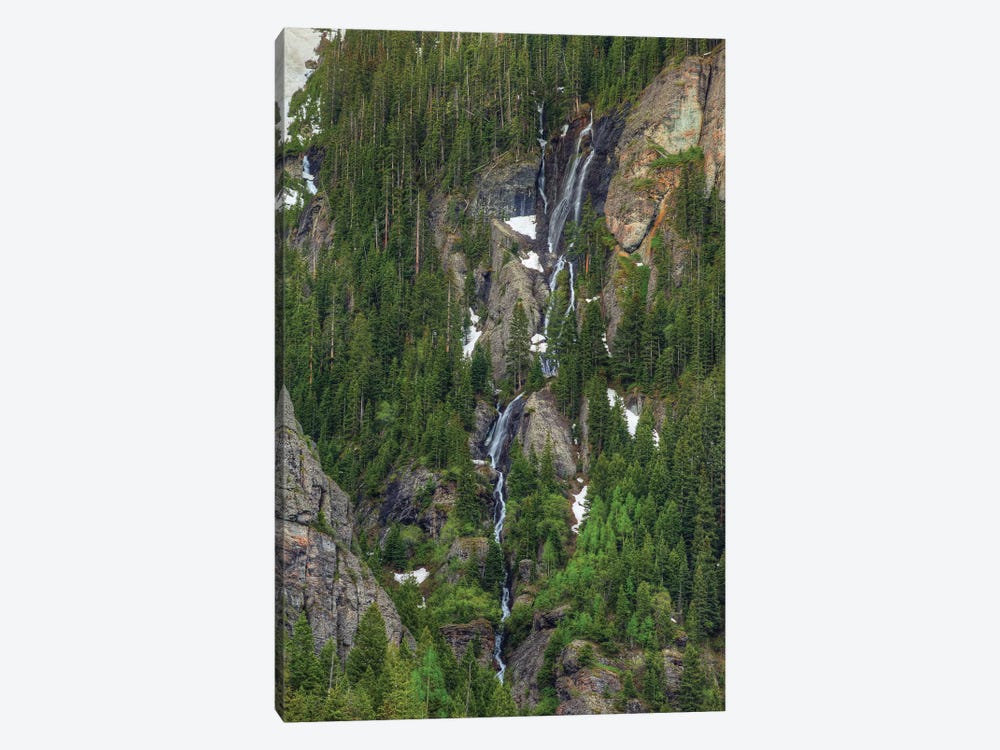 Waterfalls And Green Trees by Bill Sherrell 1-piece Canvas Art Print