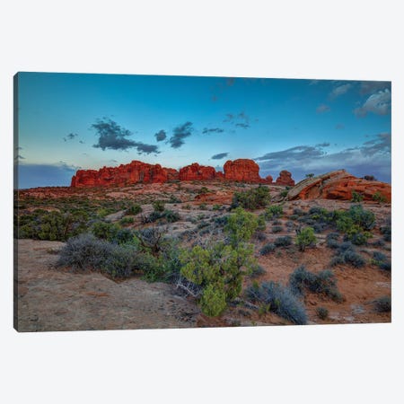 A Utah Rock And Glow Sunset Canvas Print #SHL276} by Bill Sherrell Canvas Print