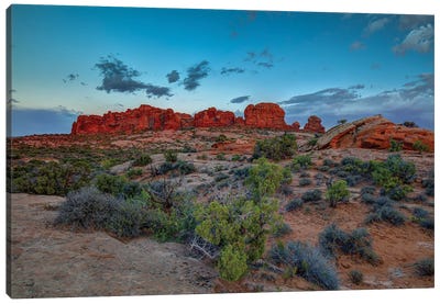 A Utah Rock And Glow Sunset Canvas Art Print - Bill Sherrell