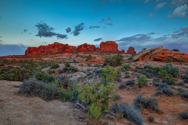Bill Sherrell: A Utah Rock And Glow Sunset by Bill Sherrell
