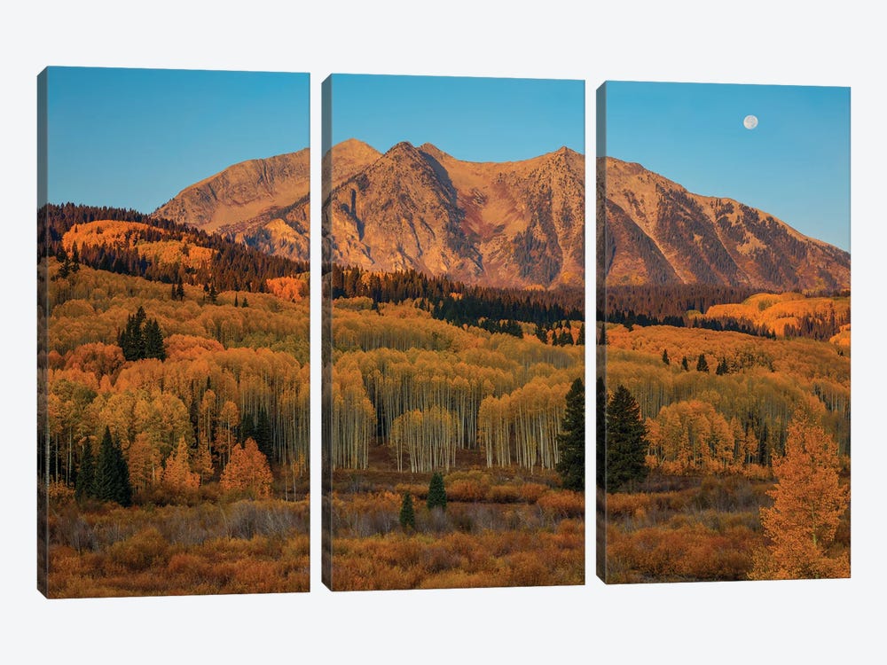 Autumn Sunrise Over East Beckwith Mountain by Bill Sherrell 3-piece Canvas Wall Art