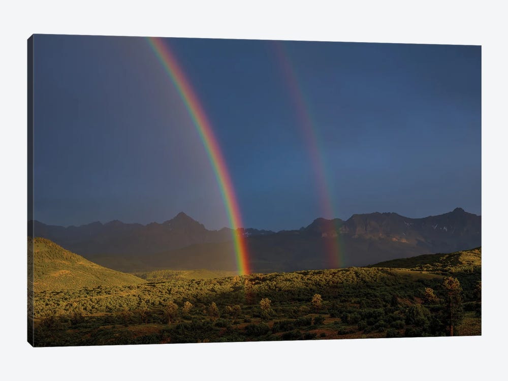 Double Rainbow Over Mount Sneffels by Bill Sherrell 1-piece Canvas Wall Art