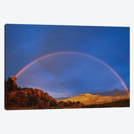 Double Rainbow Over Mount Sneffels Expanded View Canvas Print #SHL369} by Bill Sherrell Canvas Artwork