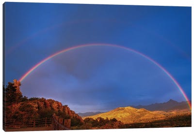 Double Rainbow Over Mount Sneffels Expanded View Canvas Art Print - Bill Sherrell