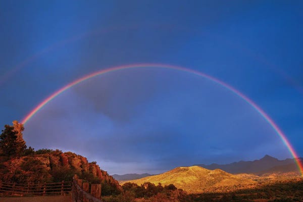 Colorado: Double Rainbow Over Mount Sneffels Expanded View by Bill Sherrell