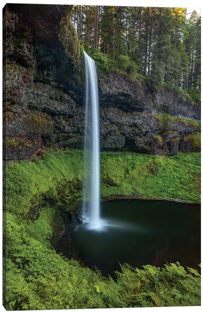 Silver Falls Oregon Canvas Art Print - Waterfall Art