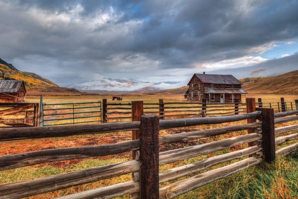 Bill Sherrell: Autumn Storm Over An Old Farmhouse by Bill Sherrell