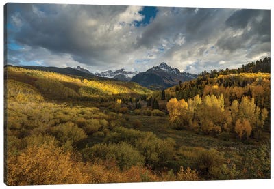 Light In An Autumn Mountain Storm Canvas Art Print - Bill Sherrell