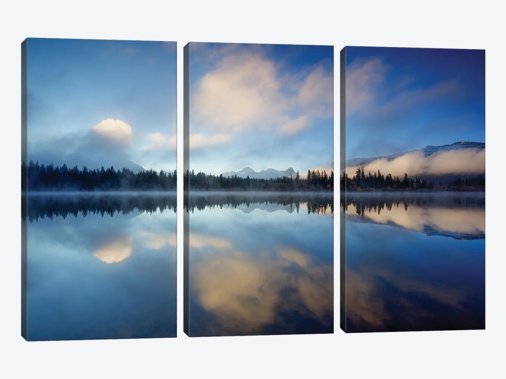 Mountain Reflection Revealed by Bill Sherrell 3-piece Canvas Wall Art