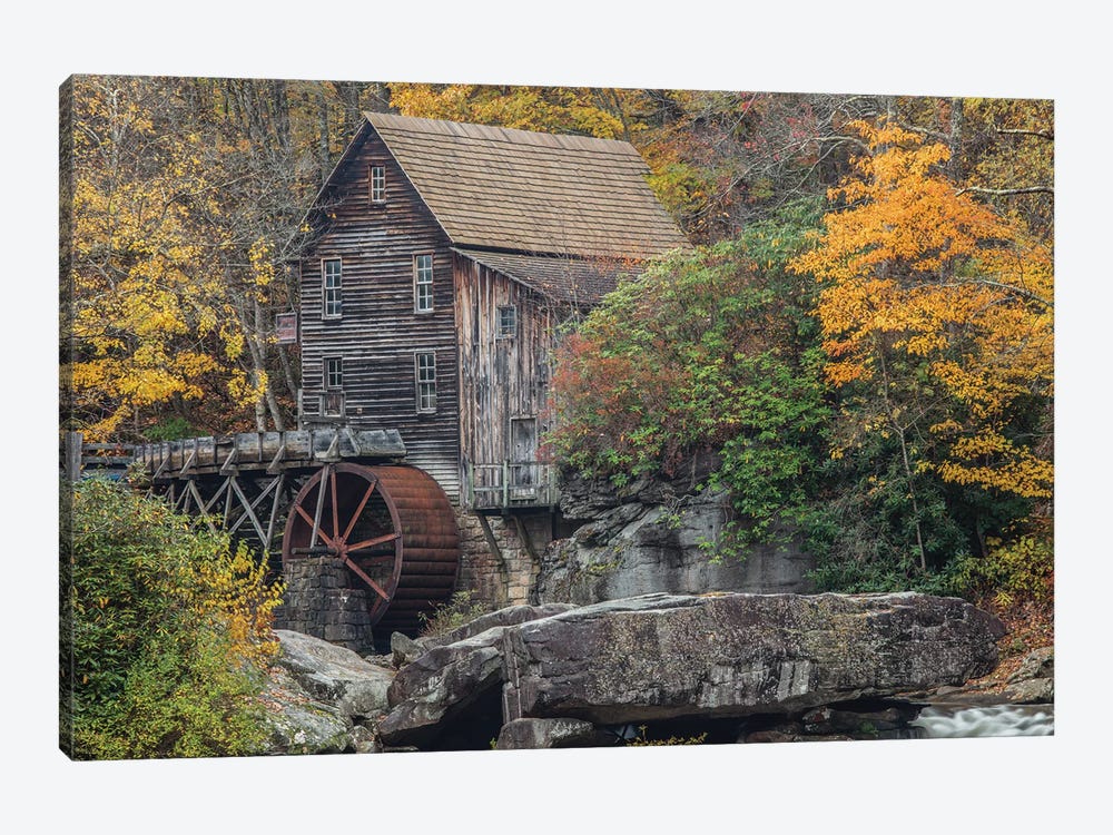 Glade Creek Grist Mill by Bill Sherrell 1-piece Canvas Artwork