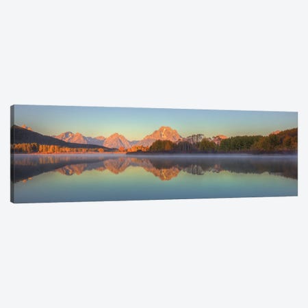 Sunrise Reflection Of Mount Moran Canvas Print #SHL520} by Bill Sherrell Canvas Art