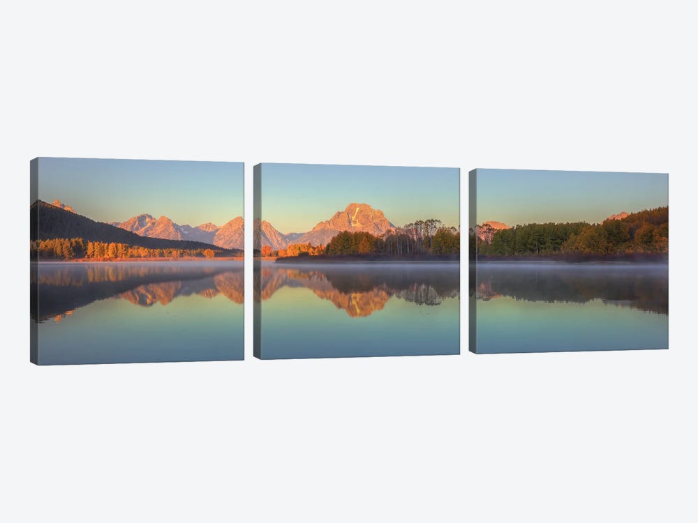 Sunrise Reflection Of Mount Moran by Bill Sherrell 3-piece Canvas Art