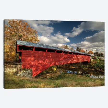 Barrackville Covered Bridge Canvas Print #SHL534} by Bill Sherrell Canvas Art