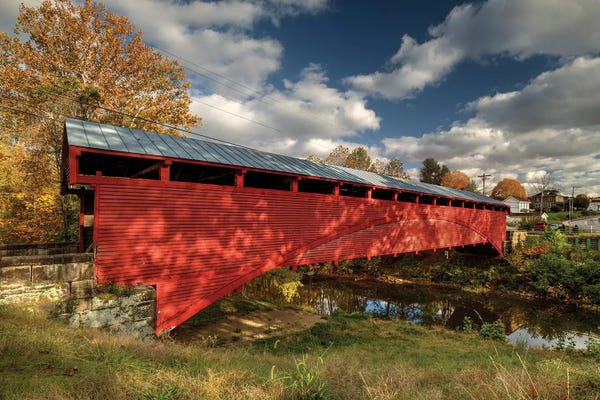 Bill Sherrell: Barrackville Covered Bridge by Bill Sherrell